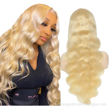 613 Blond Lace Front Human Hair Wigs For Black Women Brazilian Virgin Cuticle Aligned Hair Wig Unprocessed Transparent Lace Wig